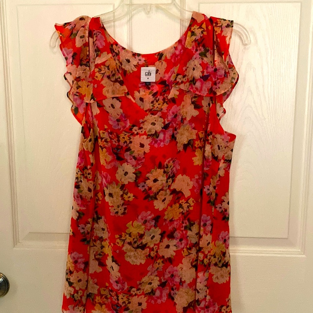 Cabi Lush Blouse wallpaper floral in size M